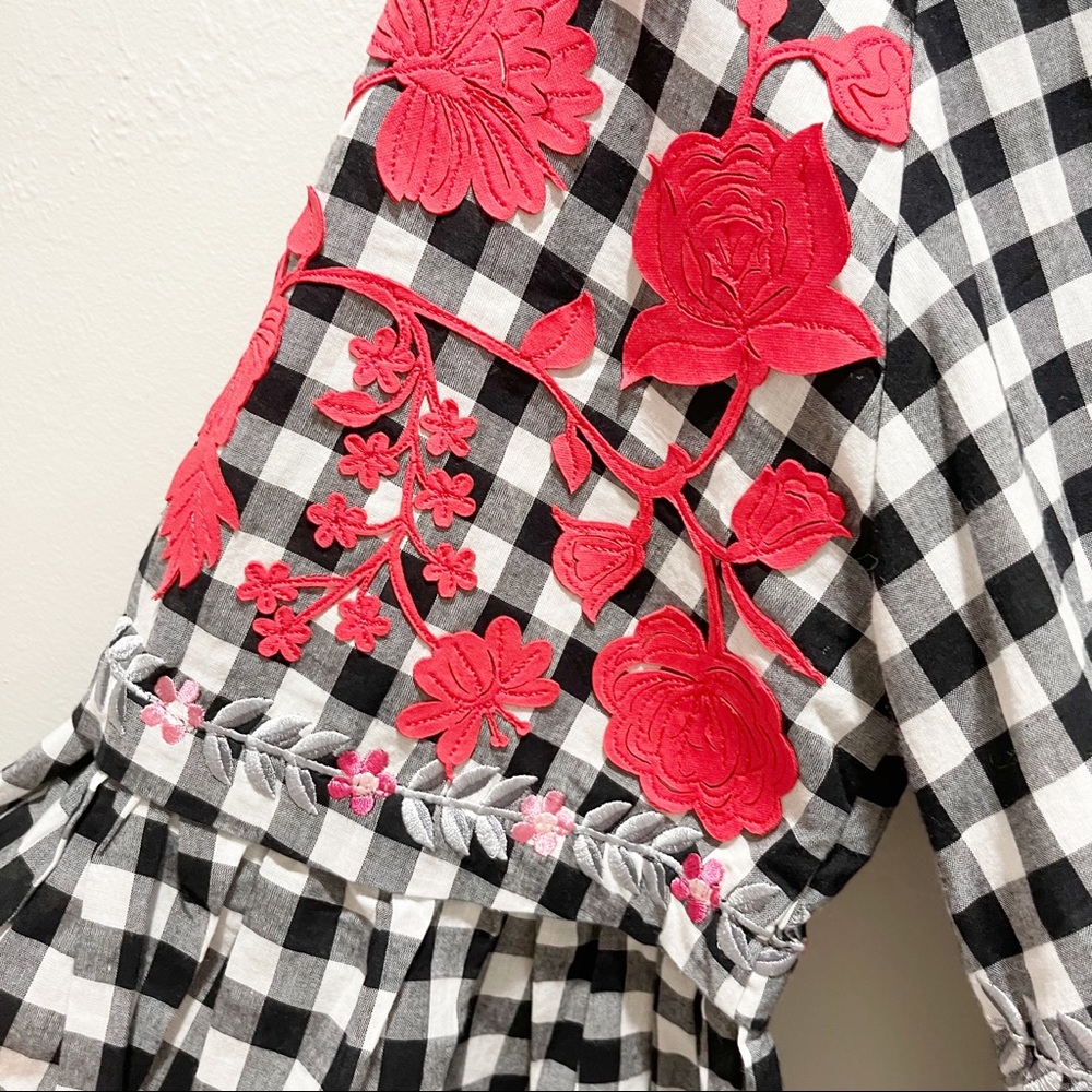 ANTHROPOLOGIE PANKAJ & NIDHI Gingham Peplum Top - Picture 5 of 10